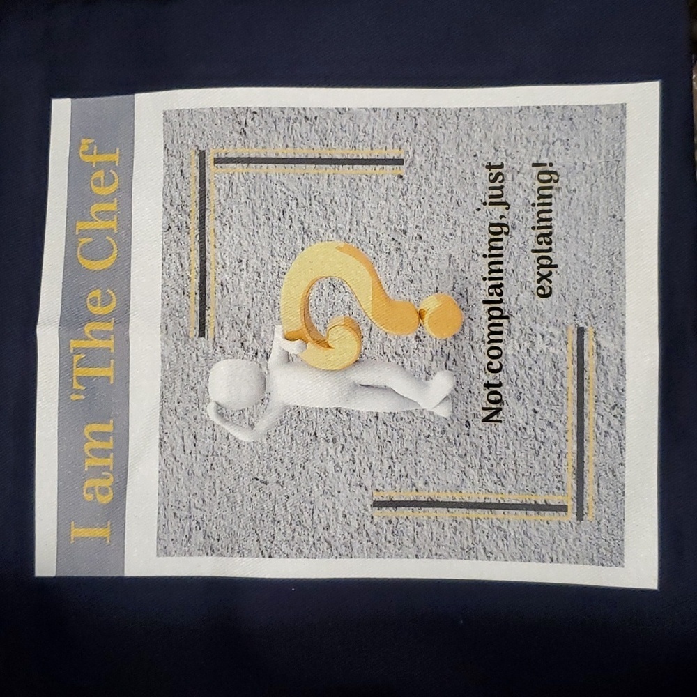 Custom Designed Apron-Blue-One Size-Excellent condition-100% Cotton (WC6)